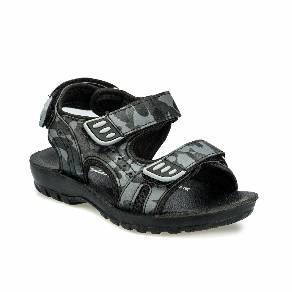 Boy's Camo Pattern Black Sandal