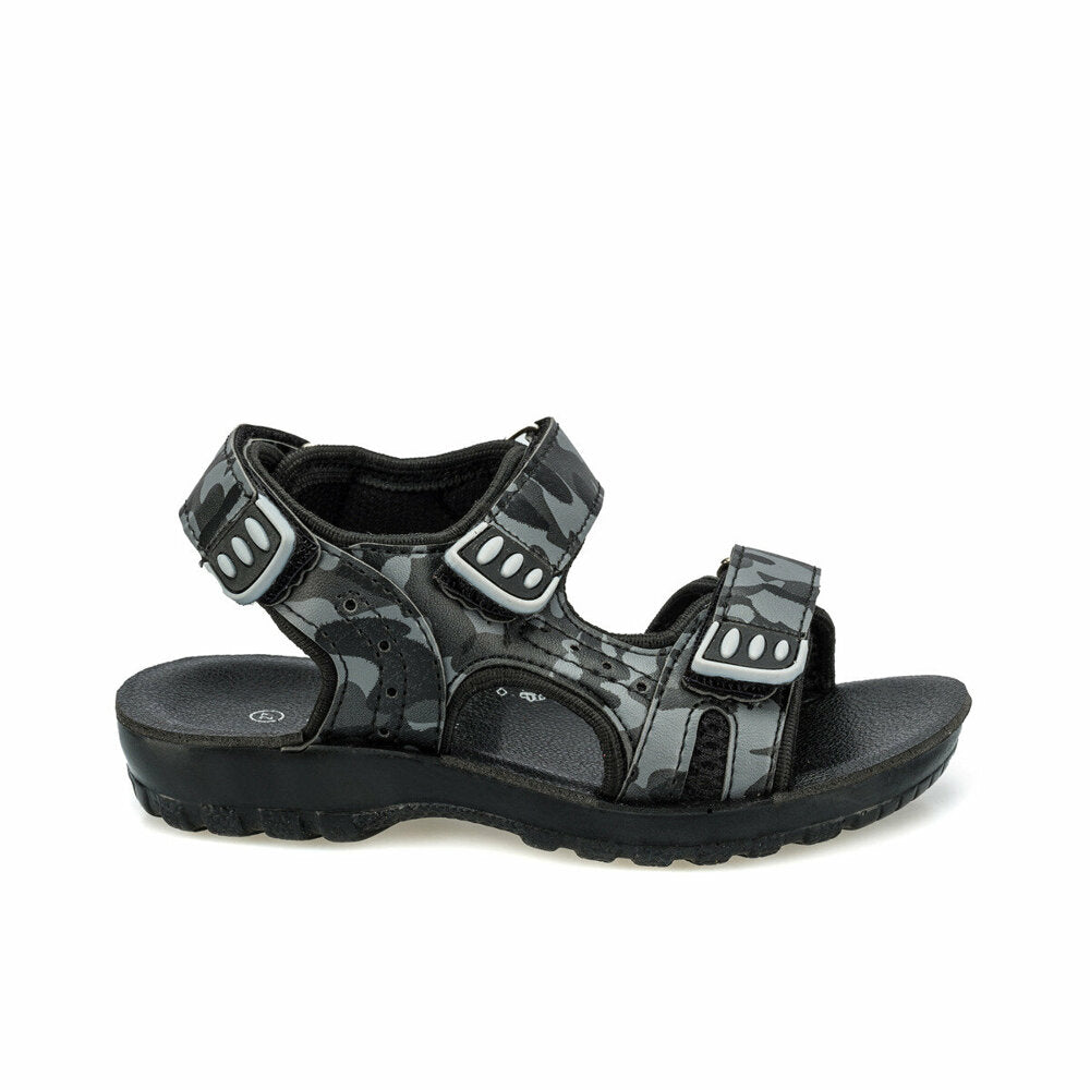Boy's Camo Pattern Black Sandal