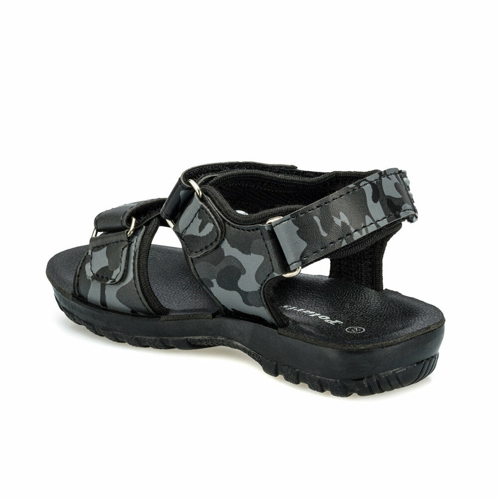 Boy's Camo Pattern Black Sandal