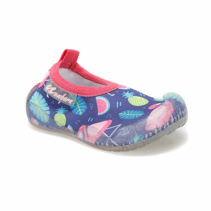 Unisex Kid's Printed Purple Slippers