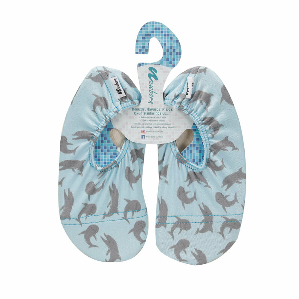 Unisex Kid's Fish Pattern Light Blue Socks