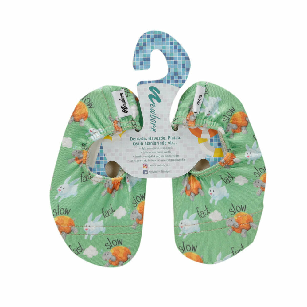 Unisex Patterned Green Slippers