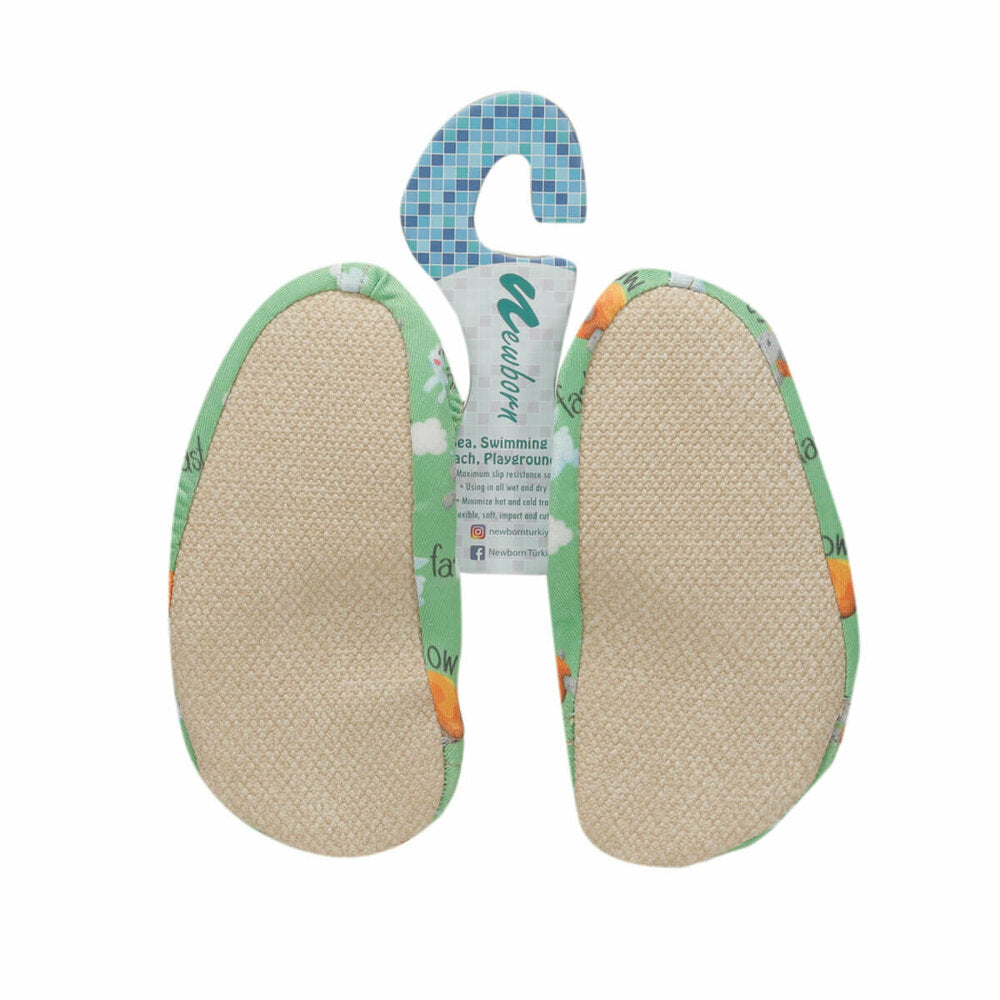 Unisex Patterned Green Slippers