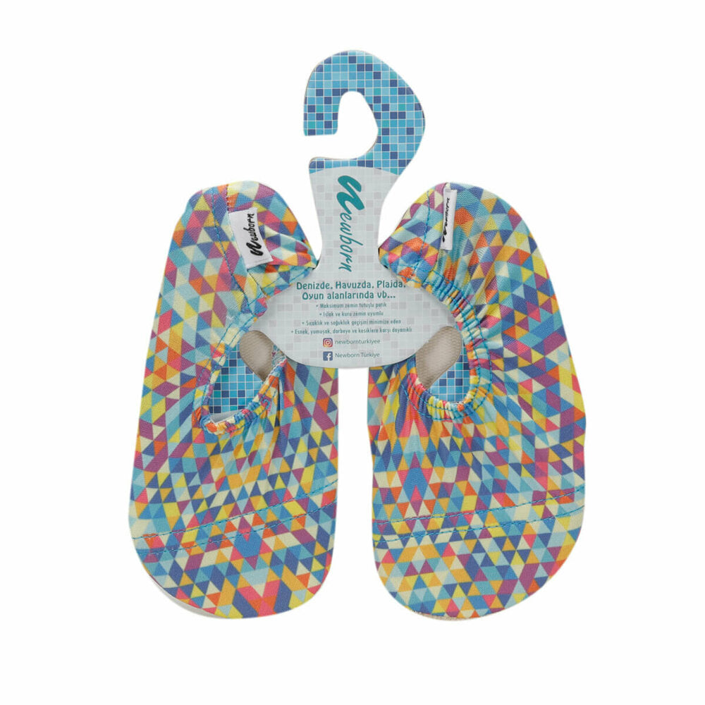 Unisex Kid's Printed Turquoise Slippers