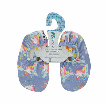 Unisex Kid's Light Turquoise Slippers
