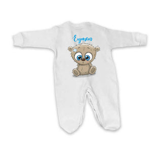 Baby Boy's Personalized White Romper Set