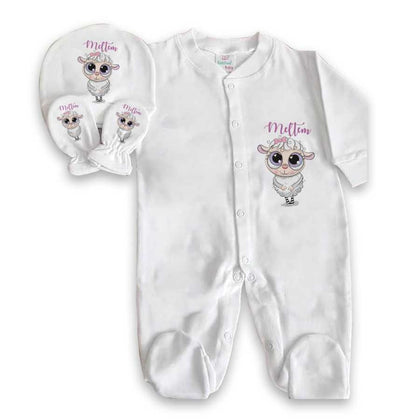 Baby Boy's Personalized White Romper Set
