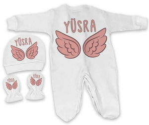 Baby Girl's Personalized White Romper Set