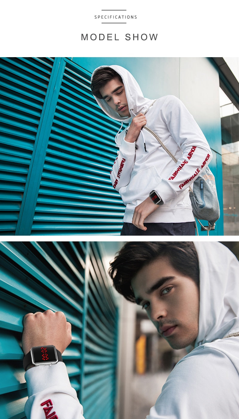 Men Sport LED Watches Men's Digital Watch Men Watch Silicone Electronic Watch Men Clock reloj hombre hodinky relogio masculino