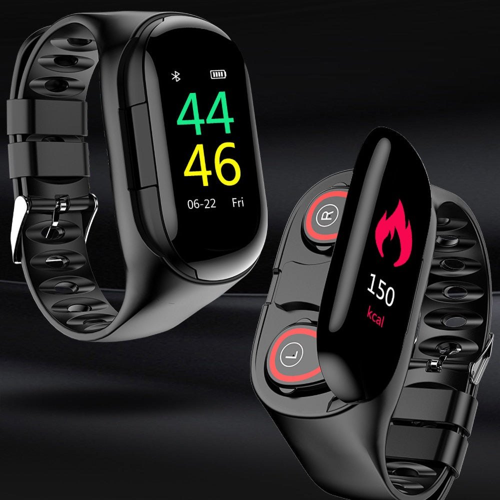 New Design M1 AI Smart Watch Bluetooth Headphone Heart Rate  Monitor Smart Wristband Long Time Standby Fitness Bracelet Fitness new style.The watch is distinctive .Magnetic charging. Fitness