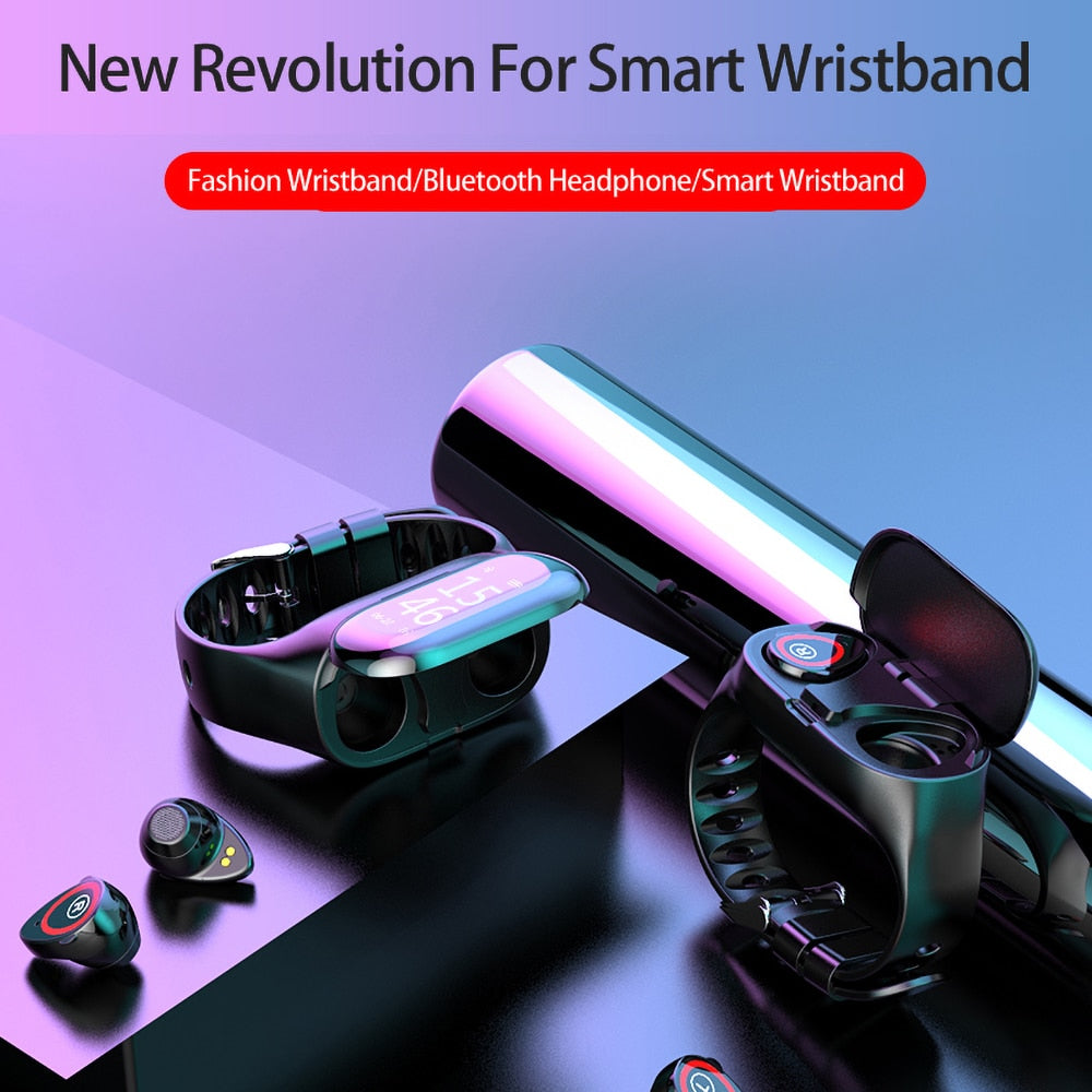 New Design M1 AI Smart Watch Bluetooth Headphone Heart Rate  Monitor Smart Wristband Long Time Standby Fitness Bracelet Fitness new style.The watch is distinctive .Magnetic charging. Fitness