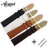 Watch bands Genuine Leather Watch Band Stainless Steel Buckle Clasp watch band leather strap 12,14, 16,18,20,22,24mm