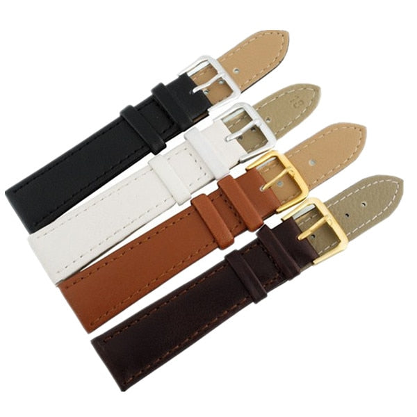Watch bands Genuine Leather Watch Band Stainless Steel Buckle Clasp watch band leather strap 12,14, 16,18,20,22,24mm