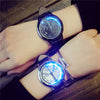 Creative Personality Minimalist Leather Normal Waterproof LED Watch Men And Women Couple Watch Smart Electronics Casual Watches