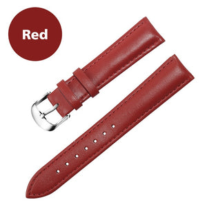 Leather Watchband Men Women Watch Band 22mm 20mm 18mm 16mm 14mm 12mm Wrist Watch Strap On Belt Watchbands Bracelet Metal Buckle