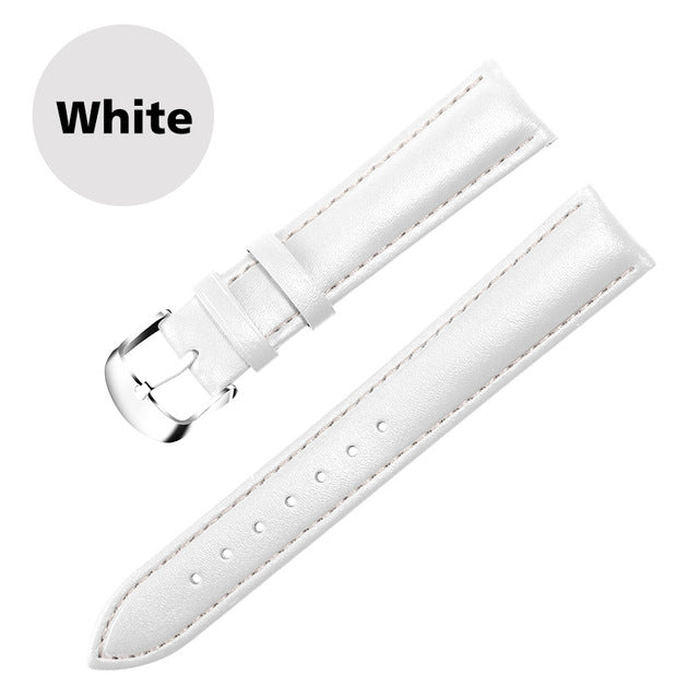 Leather Watchband Men Women Watch Band 22mm 20mm 18mm 16mm 14mm 12mm Wrist Watch Strap On Belt Watchbands Bracelet Metal Buckle