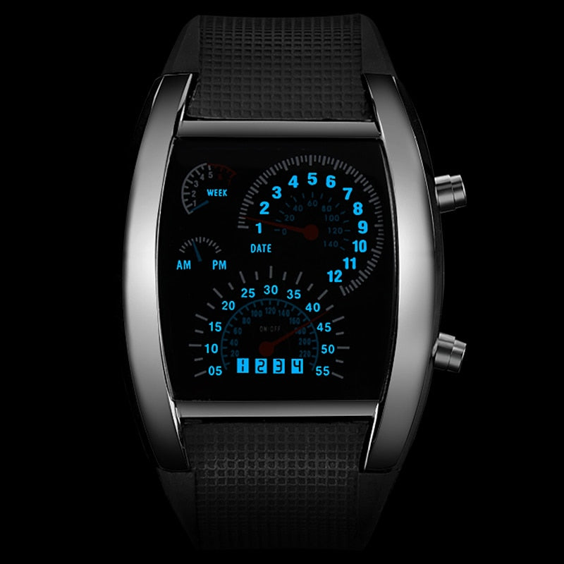 Fashion Men's Watch Unique LED Digital Watch Men Watches i Electronic Sport Watches Men Rubber Clock relogio masculino reloj hombre