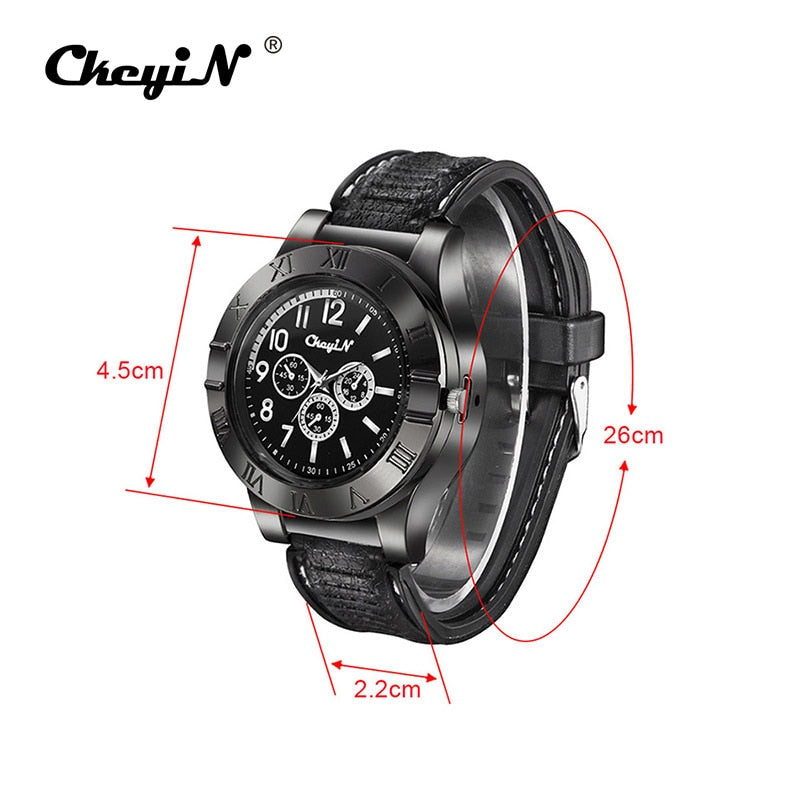 Military USB Charging Lighter Watch Flameless Windproof Cigarette Lighters Rechargeable Electronic light beam TOP Sports Men Watches No Gas 45 carrera watches