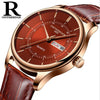 High Quality Rose Gold golden rose color watches prices watches online Dial Watch Men Leather Business Fashion Japan Business Auto Date Male Clock store