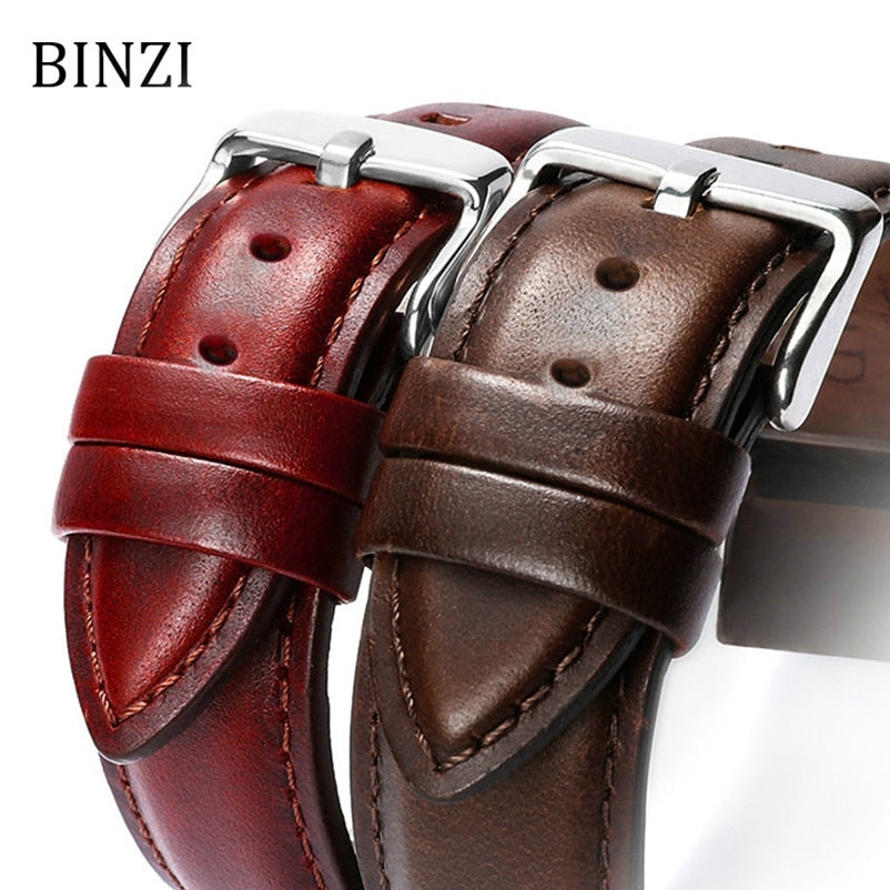 Top  Black Watch Bands weaches  Strap Watch band Leather Men Women i  Genuine 12mm 14mm 16mm 18mm 20mm 22mm Watch Strap Watch Belt watches mans