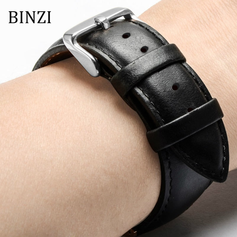 Top  Black Watch Bands weaches  Strap Watch band Leather Men Women i  Genuine 12mm 14mm 16mm 18mm 20mm 22mm Watch Strap Watch Belt watches mans