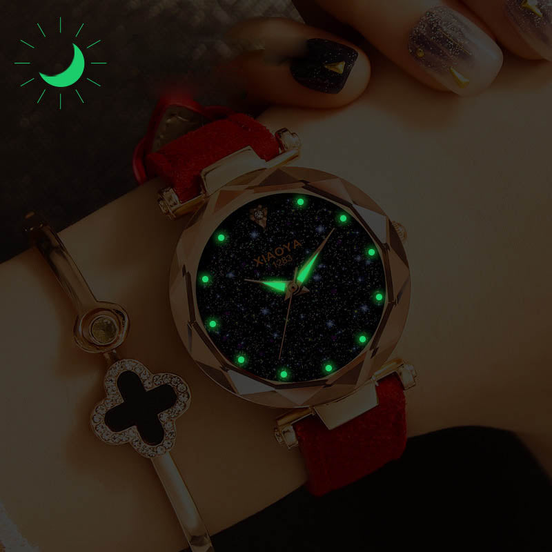 Ladies Watch  New Casual Fashion Quartz Watch Starry Sky Multicolor Leather Wristwatch Simple Designer watches  Women Clock GOOD