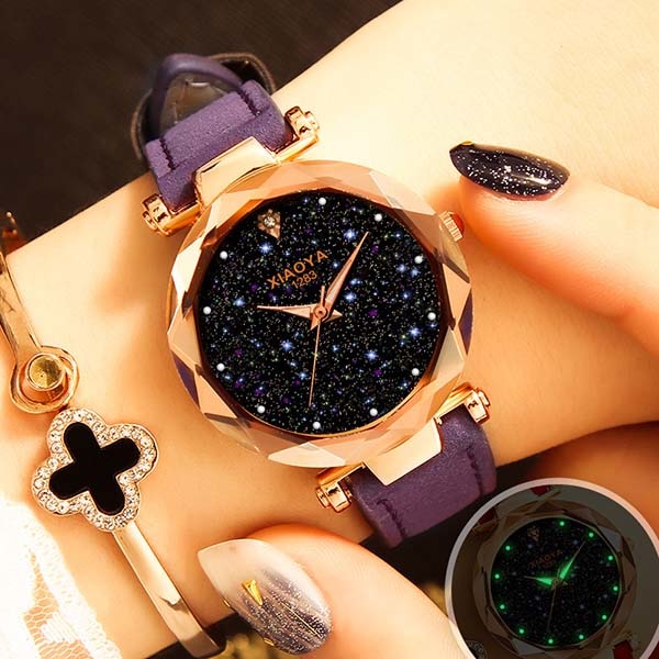Ladies Watch  New Casual Fashion Quartz Watch Starry Sky Multicolor Leather Wristwatch Simple Designer watches  Women Clock GOOD