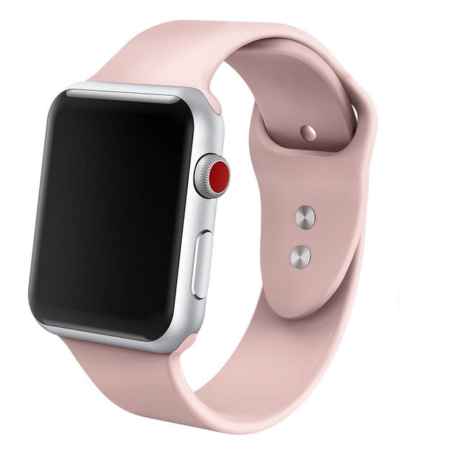 Silicone band for Apple Watch 38mm 42mm 40mm 44mm Replacement Sport Strap Rubber Wristband for iwatch series 4 3 2 1 watch band