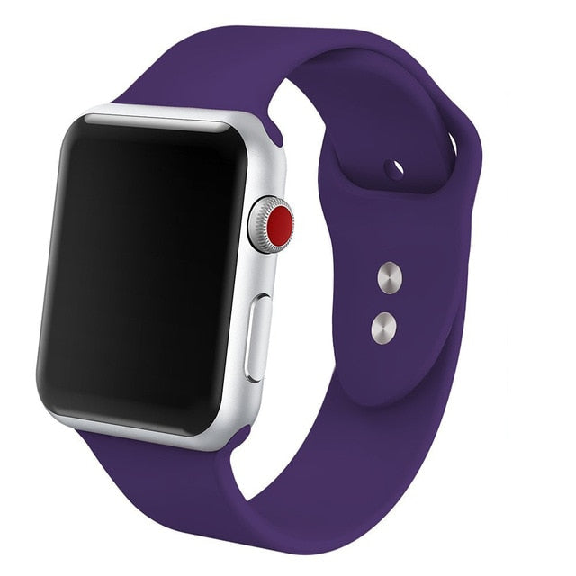 Silicone band for Apple Watch 38mm 42mm 40mm 44mm Replacement Sport Strap Rubber Wristband for iwatch series 4 3 2 1 watch band