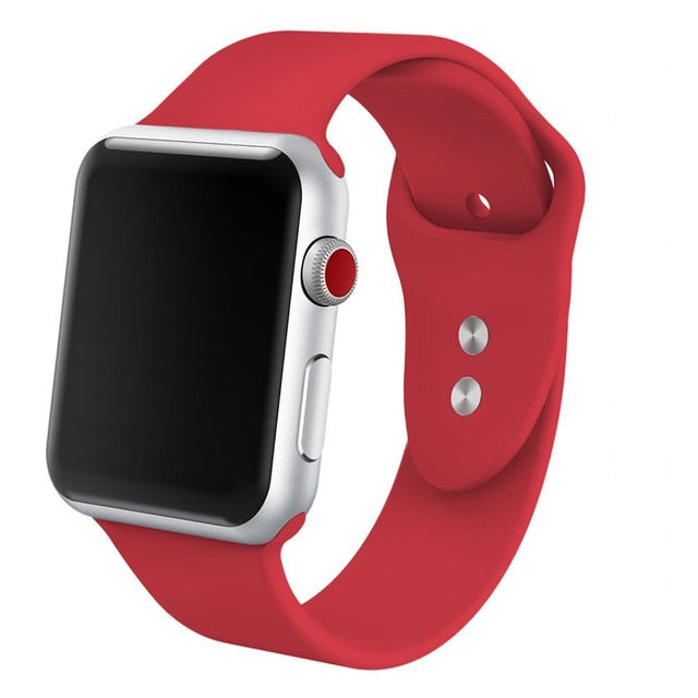 Silicone band for Apple Watch 38mm 42mm 40mm 44mm Replacement Sport Strap Rubber Wristband for iwatch series 4 3 2 1 watch band