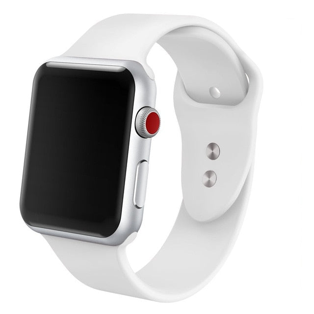Silicone band for Apple Watch 38mm 42mm 40mm 44mm Replacement Sport Strap Rubber Wristband for iwatch series 4 3 2 1 watch band