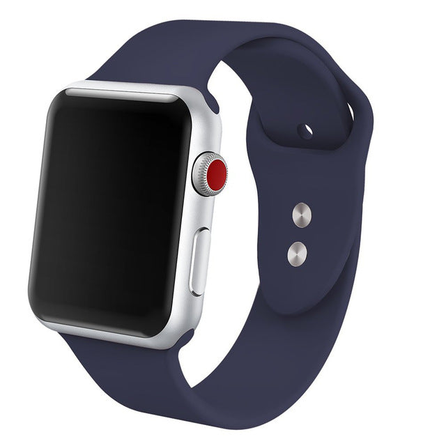 Silicone band for Apple Watch 38mm 42mm 40mm 44mm Replacement Sport Strap Rubber Wristband for iwatch series 4 3 2 1 watch band