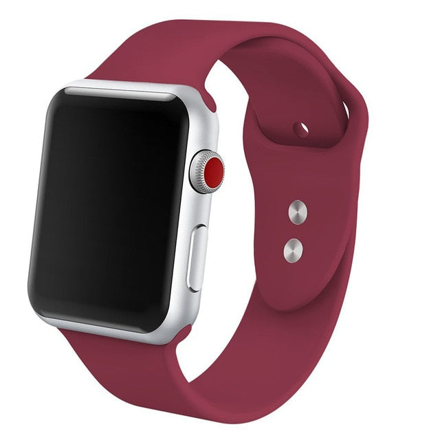 Silicone band for Apple Watch 38mm 42mm 40mm 44mm Replacement Sport Strap Rubber Wristband for iwatch series 4 3 2 1 watch band