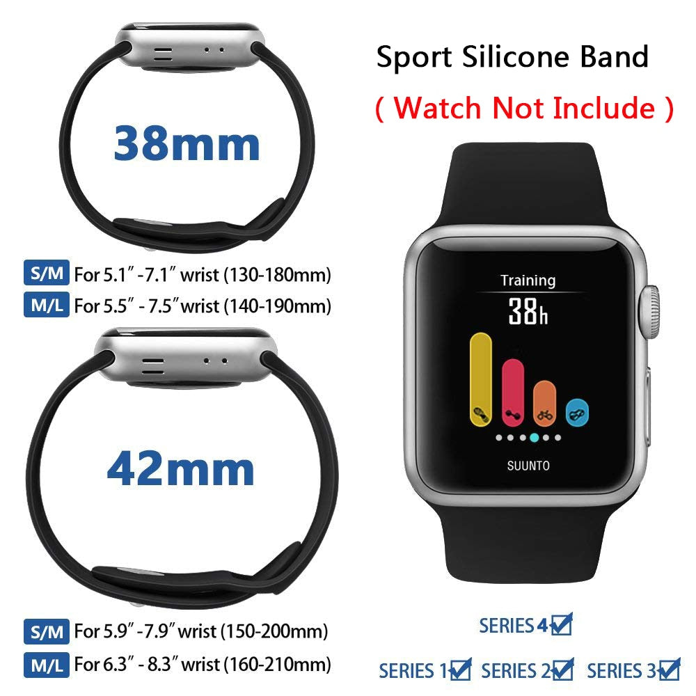 Silicone band for Apple Watch 38mm 42mm 40mm 44mm Replacement Sport Strap Rubber Wristband for iwatch series 4 3 2 1 watch band