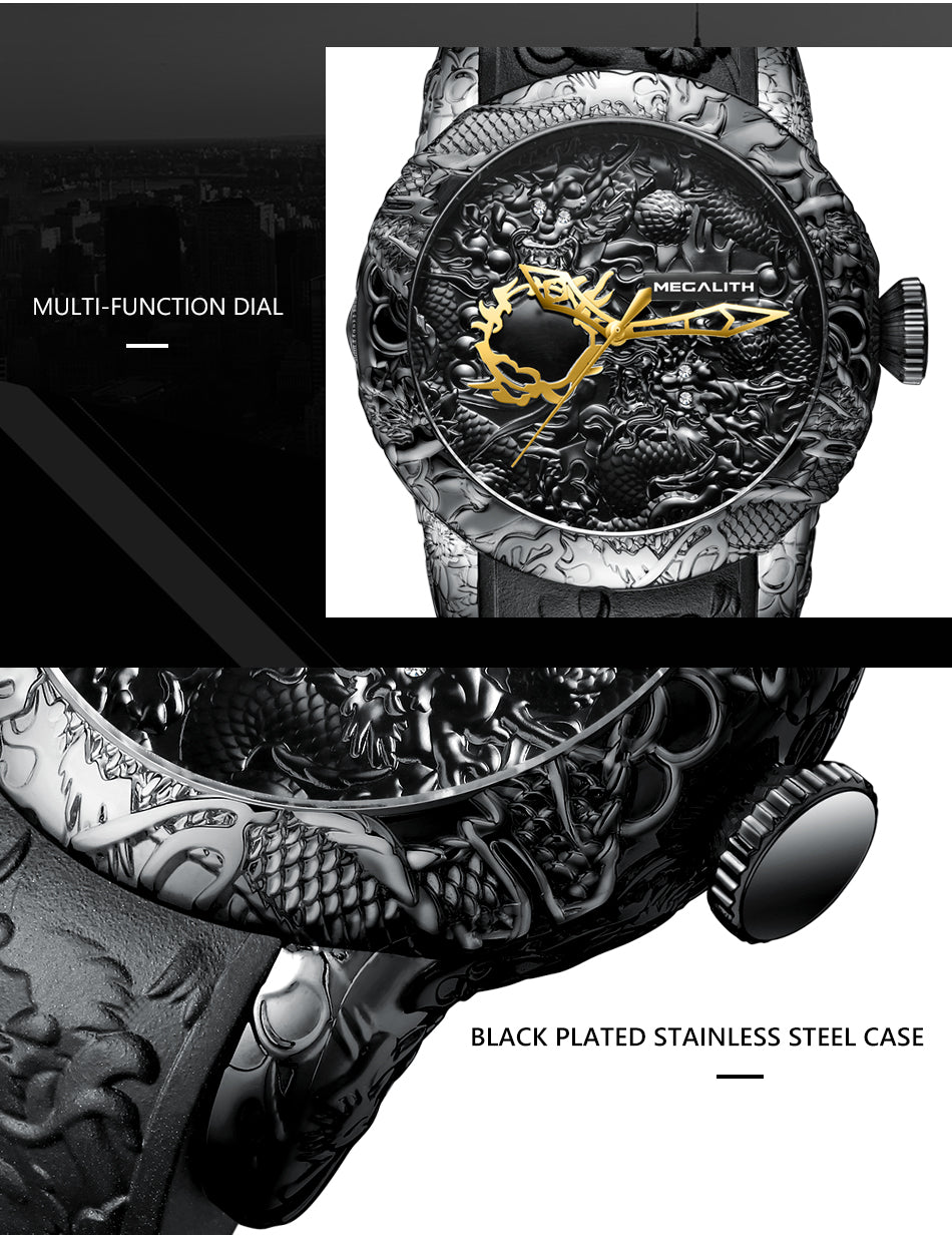 Brand Rose Gold MEGALITH Waterproof Watch Big Dial Sport Watches Men watches prices Top Luxury Brand Clock watches online