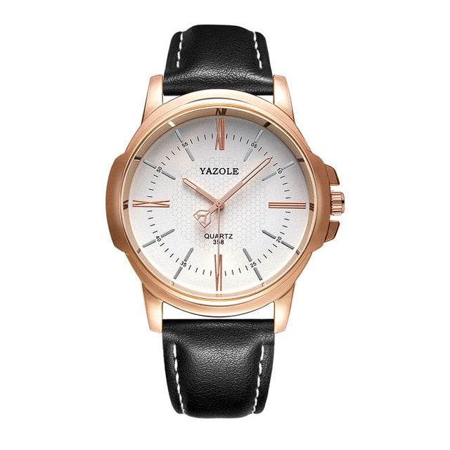YAZOLE Rose Gold Wrist Watch Men Top Brand Luxury Famous Male Clock Quartz Top Watch Golden Wristwatch
