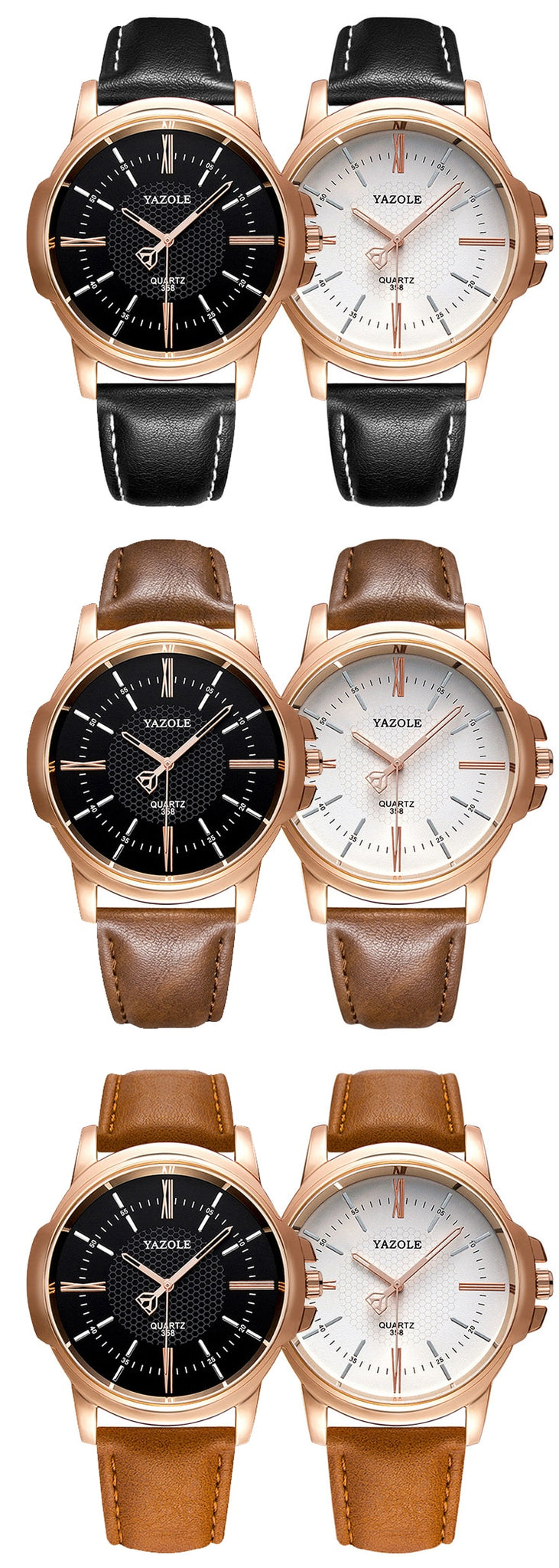 YAZOLE Rose Gold Wrist Watch Men Top Brand Luxury Famous Male Clock Quartz Top Watch Golden Wristwatch