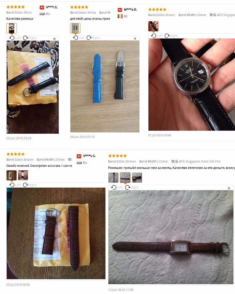 Watch Band Genuine Leather straps 12mm 18mm 20mm 14mm 16mm 19mm  22mm watch High Qualityaccessories men High Quality Brown colors Watch bands weaches