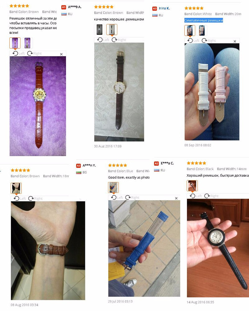 Watch Band Genuine Leather straps 12mm 18mm 20mm 14mm 16mm 19mm  22mm watch High Qualityaccessories men High Quality Brown colors Watch bands weaches