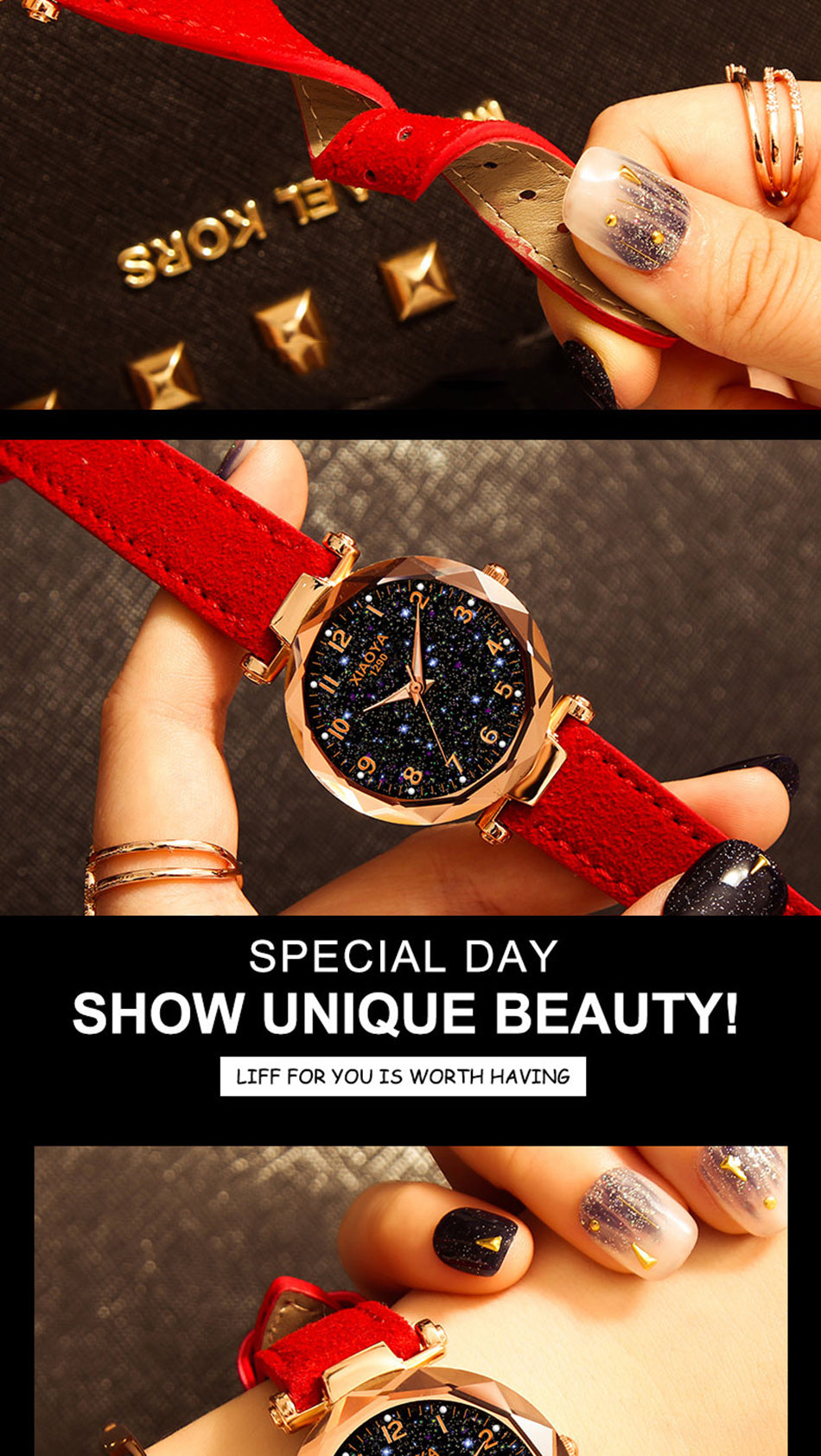 Fashion Women Watches 2019 Best Sell Star Sky Dial Clock Luxury Rose Gold Women's Bracelet Quartz Wrist Watches New Dropshipping