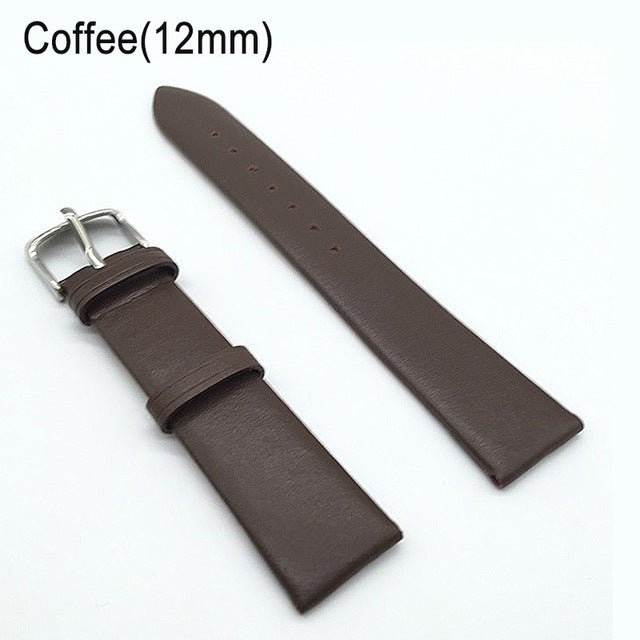 Luxfacigoo 12/14/16/18/20/22mm Watch Band Strap Cow Leather Replacement Watchband For Men Women TT@88