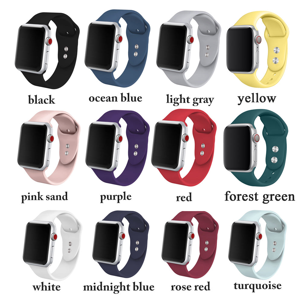 Silicone band for Apple Watch 38mm 42mm 40mm 44mm Replacement Sport Strap Rubber Wristband for iwatch series 4 3 2 1 watch band