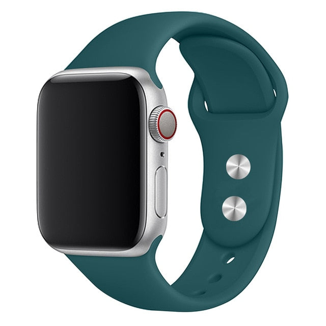Silicone band for Apple Watch 38mm 42mm 40mm 44mm Replacement Sport Strap Rubber Wristband for iwatch series 4 3 2 1 watch band