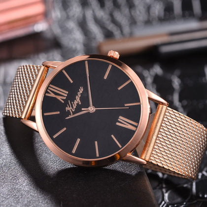 Rose Gold Sliver Mesh Stainless Steel Dail Watches Women Top Brand Luxury Casual Clock Top  Ladies Wrist Watch woman watches  Band width