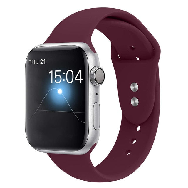 Silicone band for Apple Watch 38mm 42mm 40mm 44mm Replacement Sport Strap Rubber Wristband for iwatch series 4 3 2 1 watch band