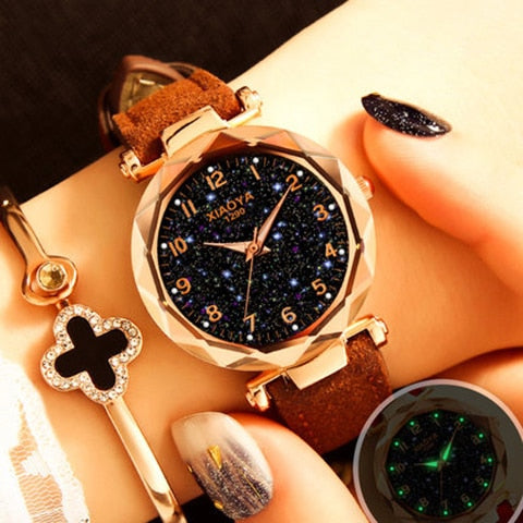 Fashion Women Watches 2019 Best Sell Star Sky Dial Clock Luxury Rose Gold Women's Bracelet Quartz Wrist Watches New Dropshipping