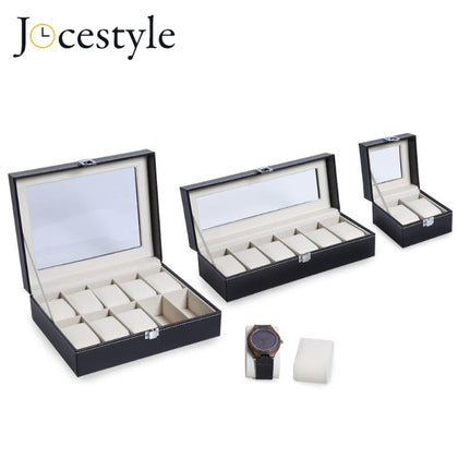 2 6 10 Grids PU Leather Watch Box Case Professional Holder Organizer for Clock Watches Jewelry Boxes Case Display best gift