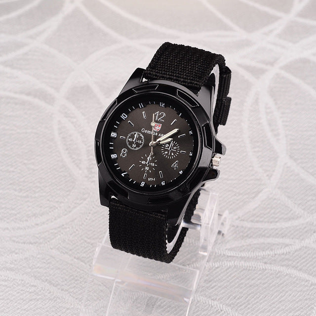 Men Nylon band Military  watch Gemius Army watch High Quality Quartz Movement Men sports watch Casual wrist watches.men sports watch.men's sportswatch. movado  men's edition watch.army watches  cap.army watch cover.