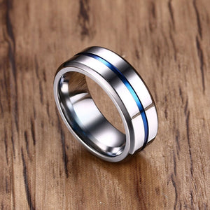 MM Black Titanium Ring For Men  Wedding Bands Trendy  Groove Rings Jewelry .Rainbow